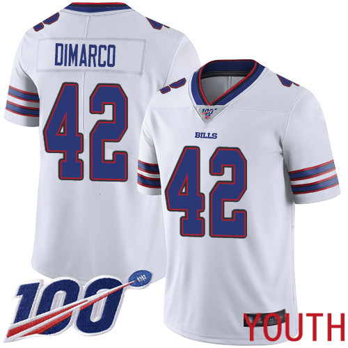Youth Buffalo Bills #42 Patrick DiMarco White Vapor Untouchable Limited Player 100th Season NFL Jersey->youth nfl jersey->Youth Jersey
